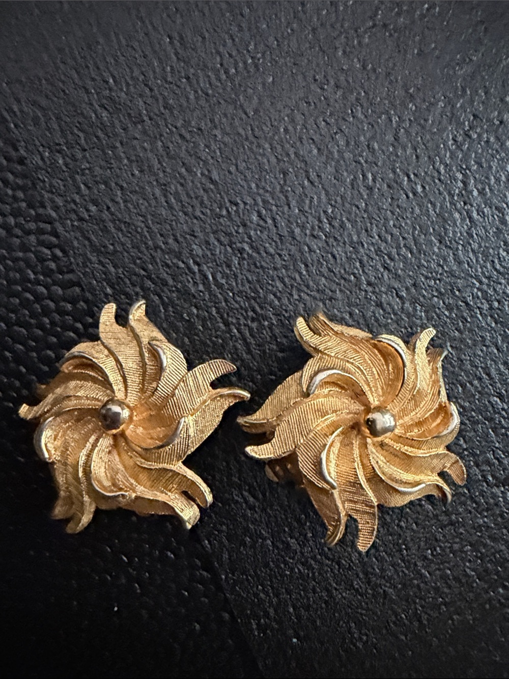 Kramer Vintage Gold Floral Swirl Clip-On Earrings - Elegant Women's Jewelry